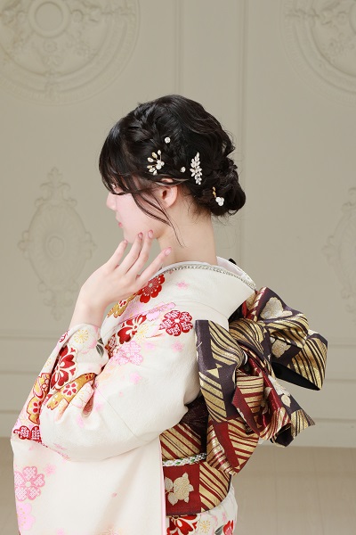 振袖 ヘアアレンジ 編み込み